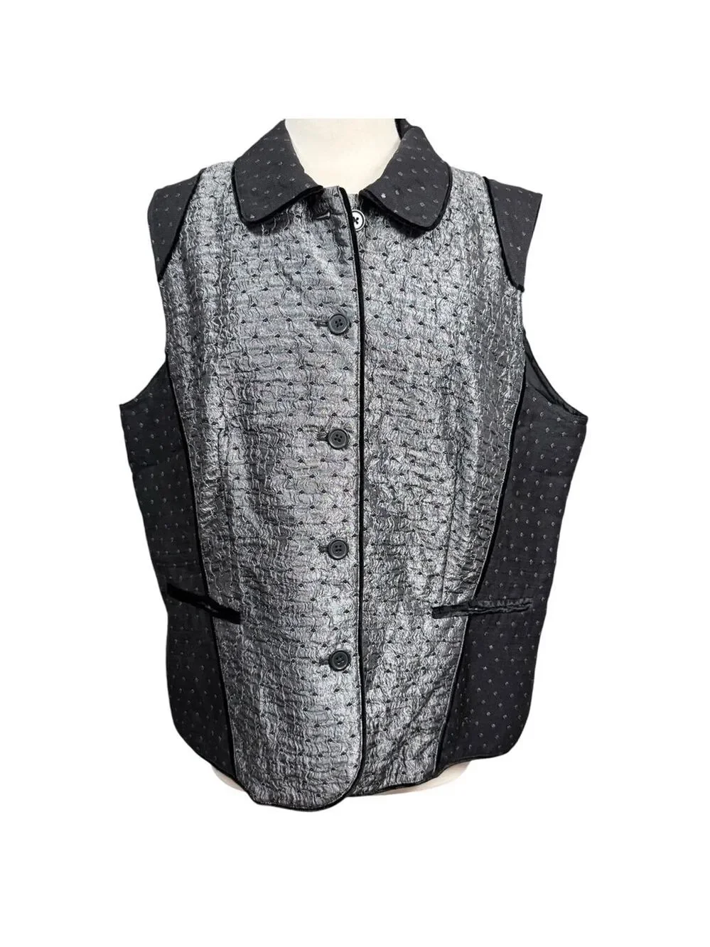 Coldwater Creek‎ Vest XL Gray Black